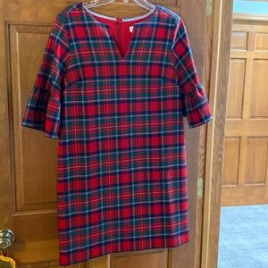 Vineyard Vines Plaid Shift Dress With Ruffle Sleeves